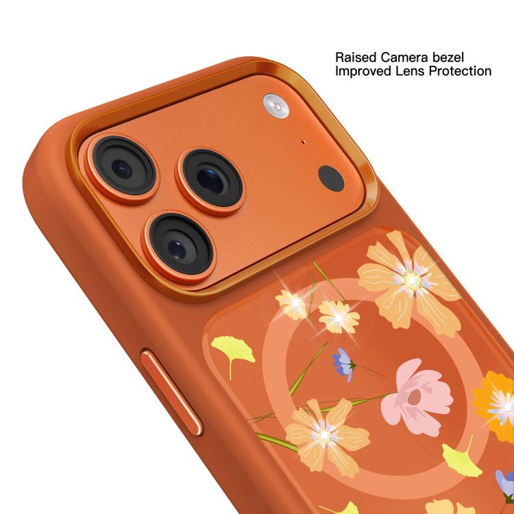 For iPhone 18 Pro / 17 Pro Mutural Flora Story Series Magnetic Phone Case(Bright Orange)