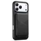For iPhone 18 Pro / 17 Pro ESEBLE E6 Vegan Leather Detachable Card Holder Magnetic RFID Phone Case(Black)
