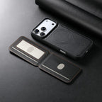 For iPhone 18 Pro / 17 Pro ESEBLE E6 Vegan Leather Detachable Card Holder Magnetic RFID Phone Case(Black)