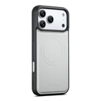 For iPhone 18 Pro / 17 Pro ESEBLE E6 Vegan Leather Detachable Card Holder Magnetic RFID Phone Case(White Purple)