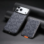 For iPhone 18 Pro / 17 Pro ESEBLE E5 Letter Pattern Detachable Card Holder Magnetic RFID Phone Case(Black)