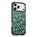 For iPhone 18 Pro / 17 Pro ESEBLE E5 Letter Pattern Detachable Card Holder Magnetic RFID Phone Case(Green)