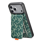 For iPhone 18 Pro / 17 Pro ESEBLE E5 Letter Pattern Detachable Card Holder Magnetic RFID Phone Case(Green)