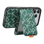 For iPhone 18 Pro / 17 Pro ESEBLE E5 Letter Pattern Detachable Card Holder Magnetic RFID Phone Case(Green)