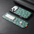 For iPhone 18 Pro / 17 Pro ESEBLE E5 Letter Pattern Detachable Card Holder Magnetic RFID Phone Case(Green)