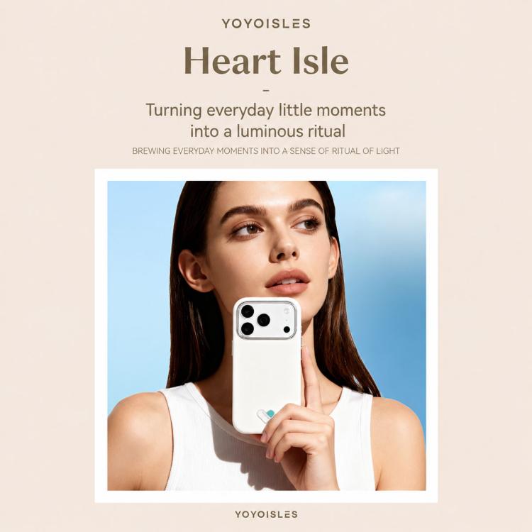 For iPhone 18 Pro / 17 Pro YOYOISLES Heart Island Series Electroplated PC Hybrid PU Phone Case(Black)