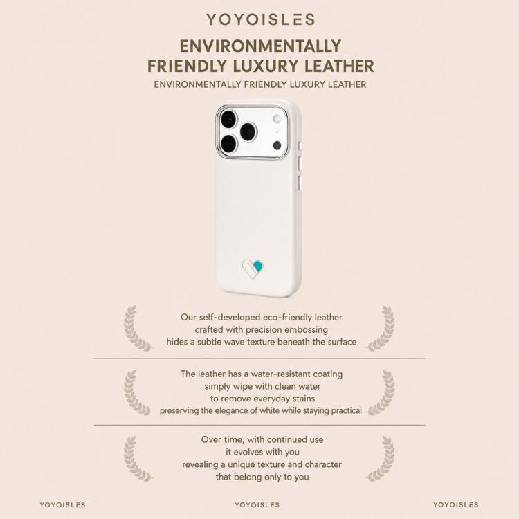 For iPhone 18 Pro / 17 Pro YOYOISLES Heart Island Series Electroplated PC Hybrid PU Phone Case(Pink)