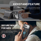 For iPhone 18 Pro / 17 Pro Fierre Shann Oil Wax Vegan Leather Magnetic Card Holder Back Phone Case(Black)
