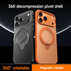 For iPhone 18 Pro / 17 Pro SULADA 360 Degree Rotation Holder Frosted Magnetic Phone Case(Gray)