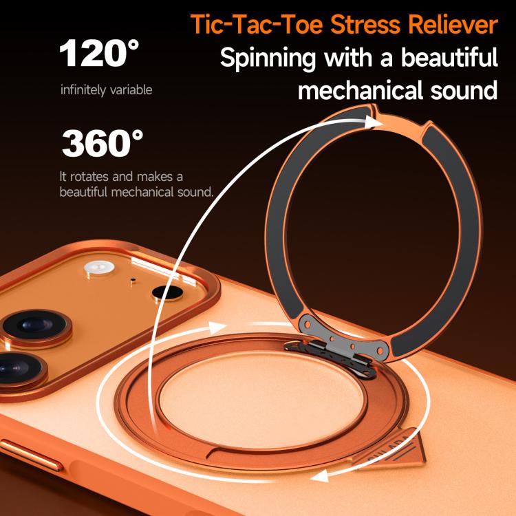 For iPhone 18 Pro / 17 Pro SULADA 360 Degree Rotation Holder Frosted Magnetic Phone Case(Black)