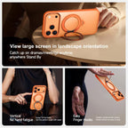 For iPhone 18 Pro / 17 Pro SULADA 360 Degree Rotation Holder Frosted Magnetic Phone Case(Black)