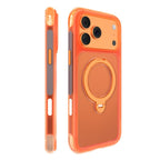 For iPhone 18 Pro Mutural ArtShield Series Magnetic Holder Phone Case(Orange)