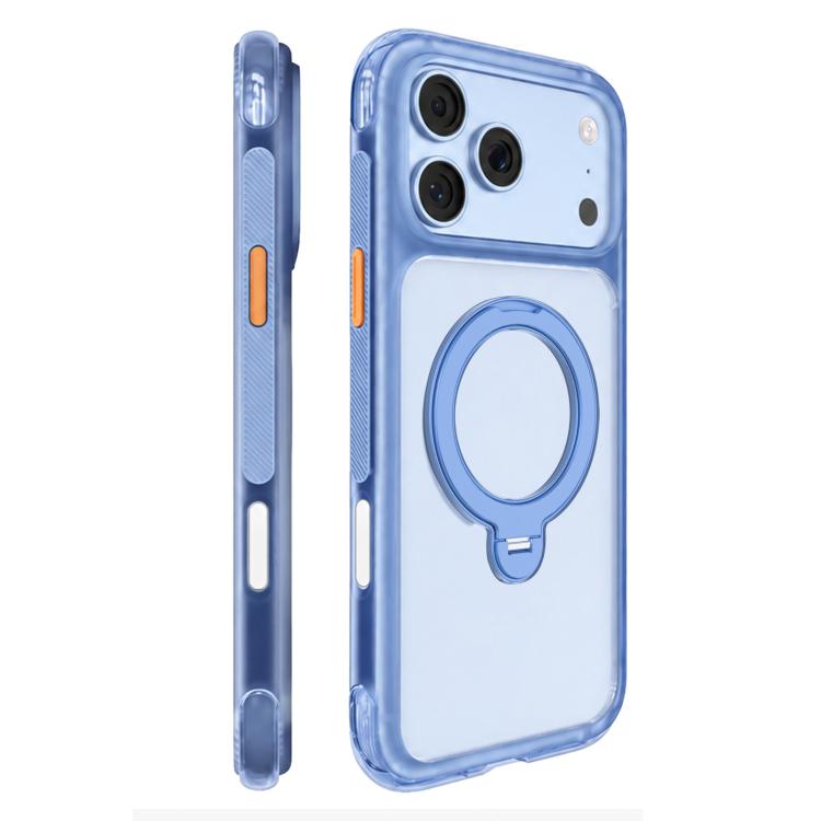 For iPhone 18 Pro Mutural ArtShield Series Magnetic Holder Phone Case(Blue)