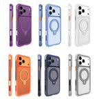 For iPhone 18 Pro Mutural ArtShield Series Magnetic Holder Phone Case(Navy Blue)