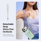 For iPhone 18 Pro / 17 Pro DUX DUCIS LUVY Series Ring Phone Case with Lanyard(Grass Green Clover)