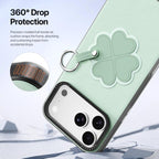 For iPhone 18 Pro / 17 Pro DUX DUCIS LUVY Series Ring Phone Case with Lanyard(Grass Green Clover)