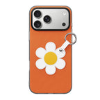 For iPhone 18 Pro / 17 Pro DUX DUCIS LUVY Series Ring Phone Case with Lanyard(Warm Orange Daisy)