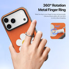 For iPhone 18 Pro / 17 Pro DUX DUCIS LUVY Series Ring Phone Case with Lanyard(Warm Orange Daisy)