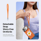 For iPhone 18 Pro / 17 Pro DUX DUCIS LUVY Series Ring Phone Case with Lanyard(Warm Orange Daisy)
