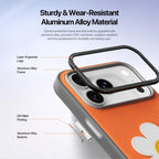 For iPhone 18 Pro / 17 Pro DUX DUCIS LUVY Series Ring Phone Case with Lanyard(Warm Orange Daisy)