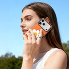 For iPhone 18 Pro / 17 Pro DUX DUCIS LUVY Series Ring Phone Case with Lanyard(Warm Orange Daisy)