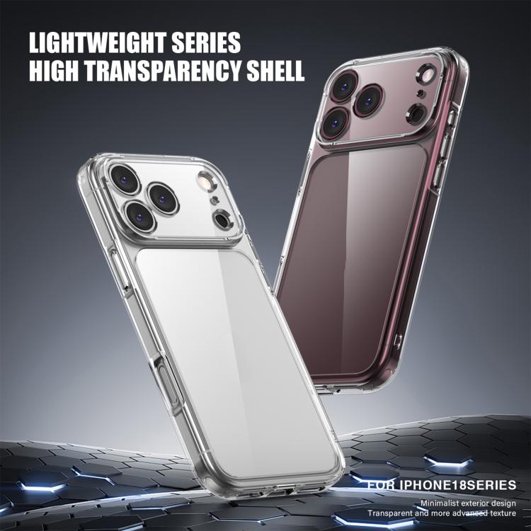 For iPhone 18 Pro iPAKY Aurora Series Precision-Cut Shockproof PC Hybrid TPU Phone Case(Transparent)