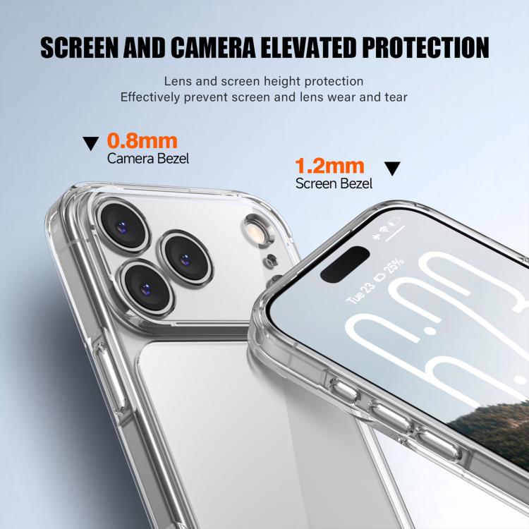 For iPhone 18 Pro iPAKY Aurora Series Precision-Cut Shockproof PC Hybrid TPU Phone Case(Transparent)
