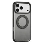 For iPhone 18 Pro Mutural Armor Series MagSafe Magnetic Holder Phone Case(Black)