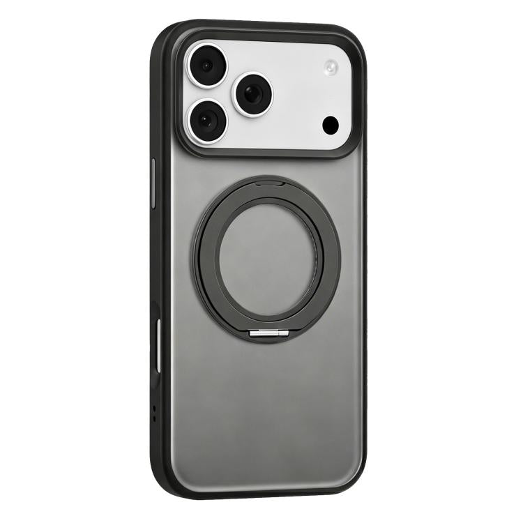 For iPhone 18 Pro Mutural Armor Series MagSafe Magnetic Holder Phone Case(Black)