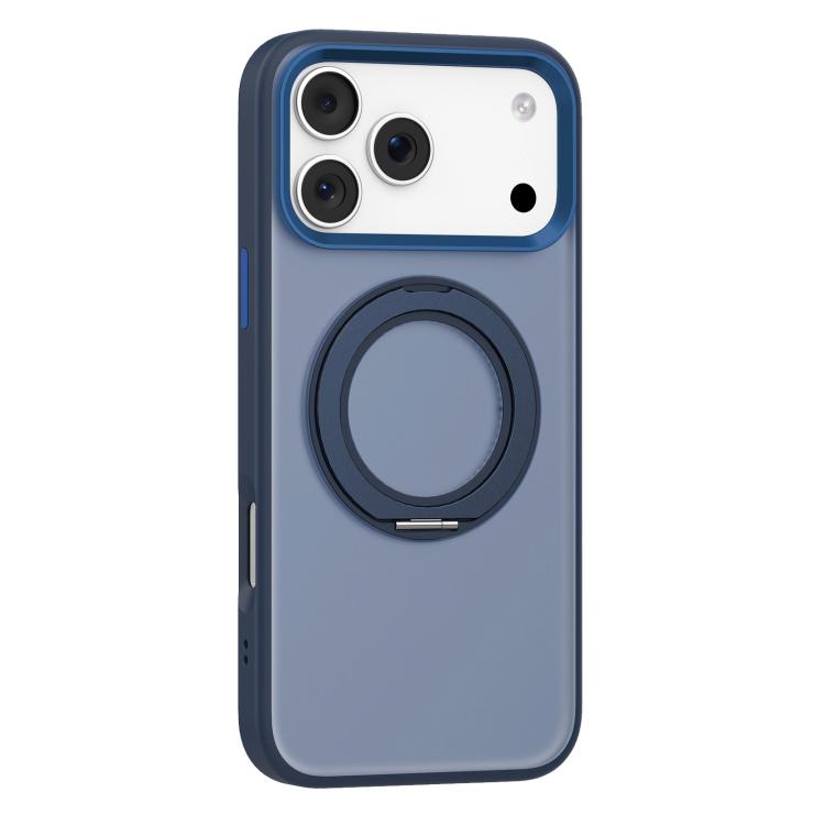 For iPhone 18 Pro Mutural Armor Series MagSafe Magnetic Holder Phone Case(Dark Blue)