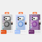 For iPhone 18 Pro Mutural Armor Series MagSafe Magnetic Holder Phone Case(Light Blue)