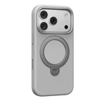 For iPhone 18 Pro / 17 Pro Mutural Cloud Matte Series Holder PU Phone Case(Grey)