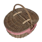 Antique Grey Oval Picnic Basket
