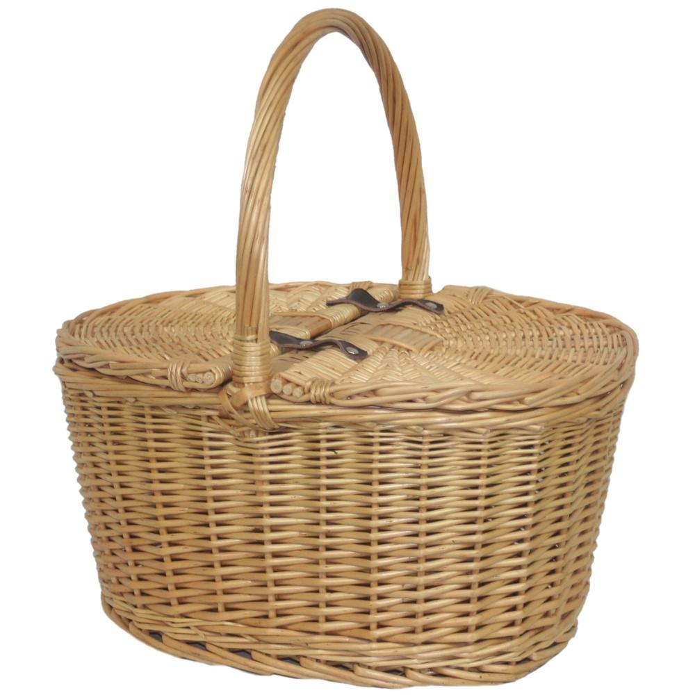 Buff Oval Butterfly Lidded Picnic Basket Secondary image