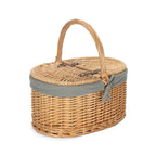 Red Hamper Buff Oval Butterfly Lidded Picnic Basket