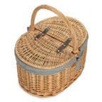 Red Hamper Buff Oval Butterfly Lidded Picnic Basket