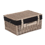 Red Hamper 41cm Antique Wash Wicker Picnic Basket with Cotton Lining