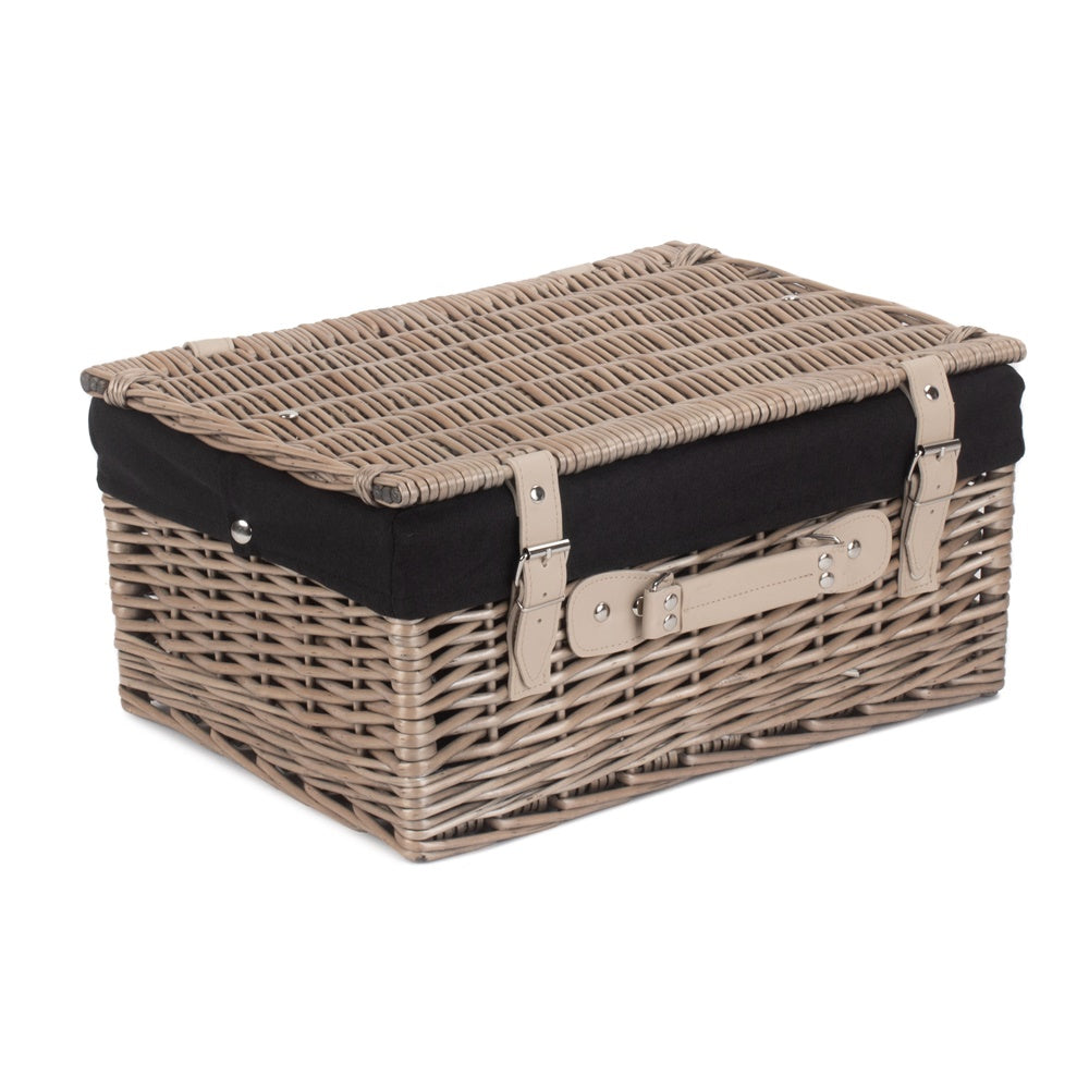 Red Hamper 41cm Antique Wash Wicker Picnic Basket with Cotton Lining