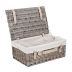 Red Hamper 46cm Antique Wash Wicker Picnic Basket with Cotton Lining