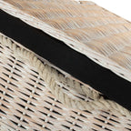 Large White Wash Finish Storage Wicker Basket