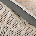 Large White Wash Finish Storage Wicker Basket