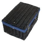 Red Hamper 51cm Empty Black Willow Picnic Basket With Cotton Lining