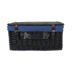 Red Hamper 51cm Empty Black Willow Picnic Basket With Cotton Lining
