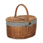 Red Hamper Large Light Steamed Oval Butterfly Lidded Picnic Basket