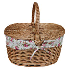 Red Hamper Large Light Steamed Oval Butterfly Lidded Picnic Basket
