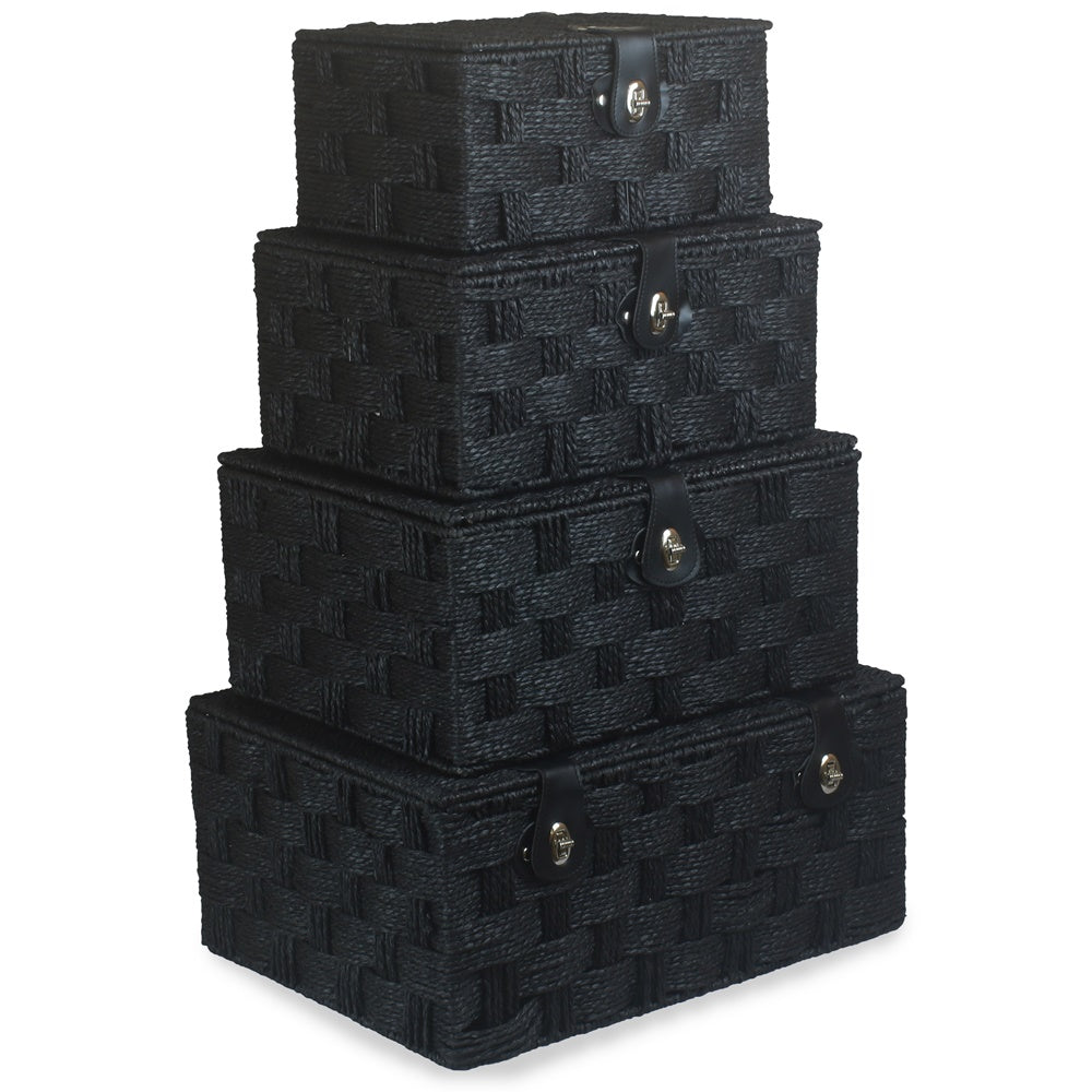 Red Hamper Twisted Black Paper Storage Basket Main image