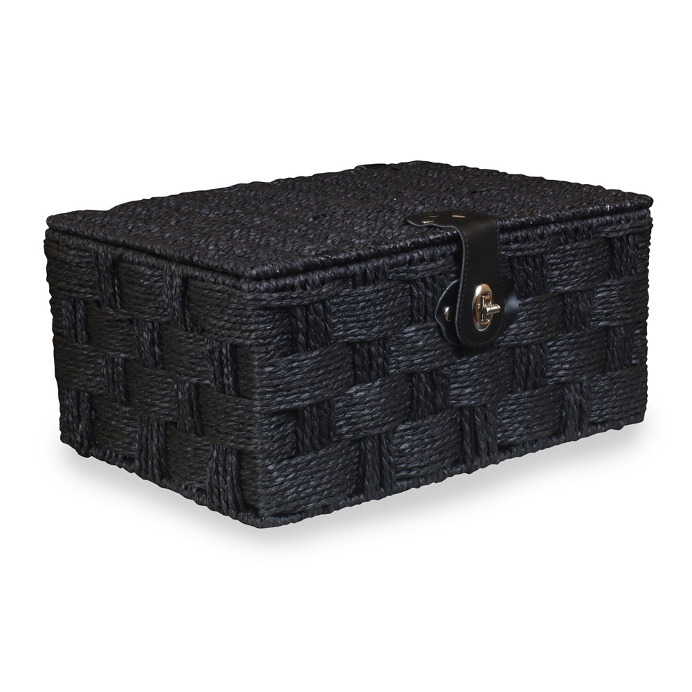 Red Hamper Twisted Black Paper Storage Basket