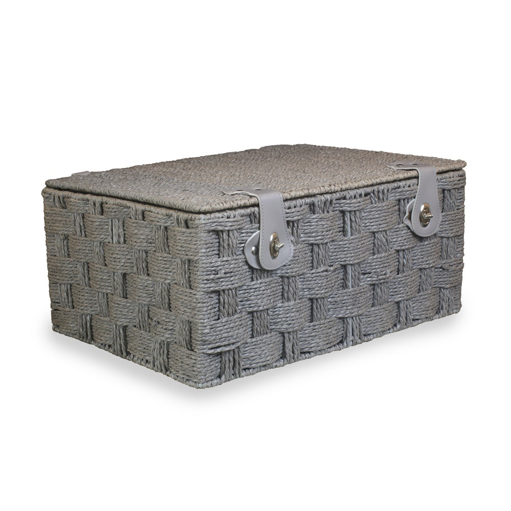 Red Hamper Twisted Grey Paper Rope Picnic Basket