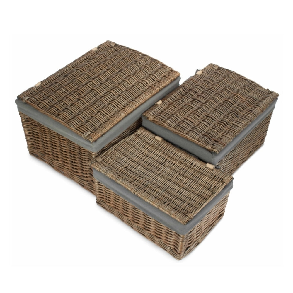 Antique Wash Cotton Lined Storage Basket Secondary image