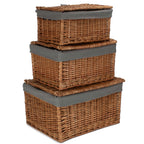 Red Hamper Light Steamed Cotton Lined Storage Basket